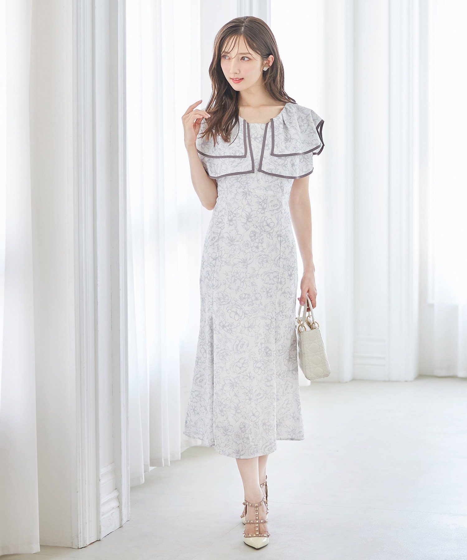 tocco closet バックレースアップパイピングビックカラー