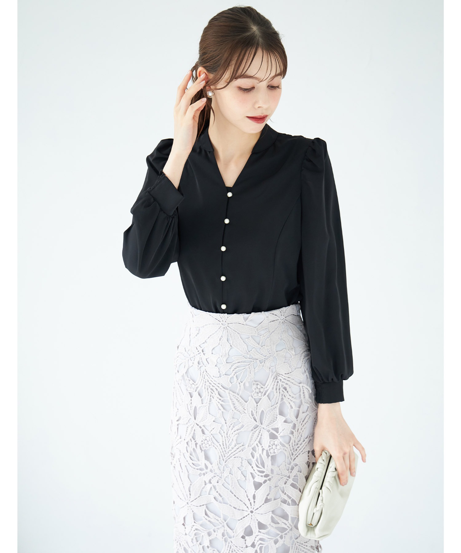 tocco closet（トッコ クローゼット） パール釦スタンドスキッパー 