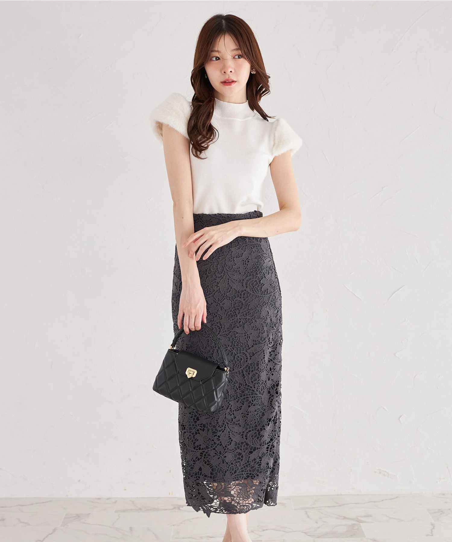 tocco closet（トッコ クローゼット） フラワーモチーフレースタイト