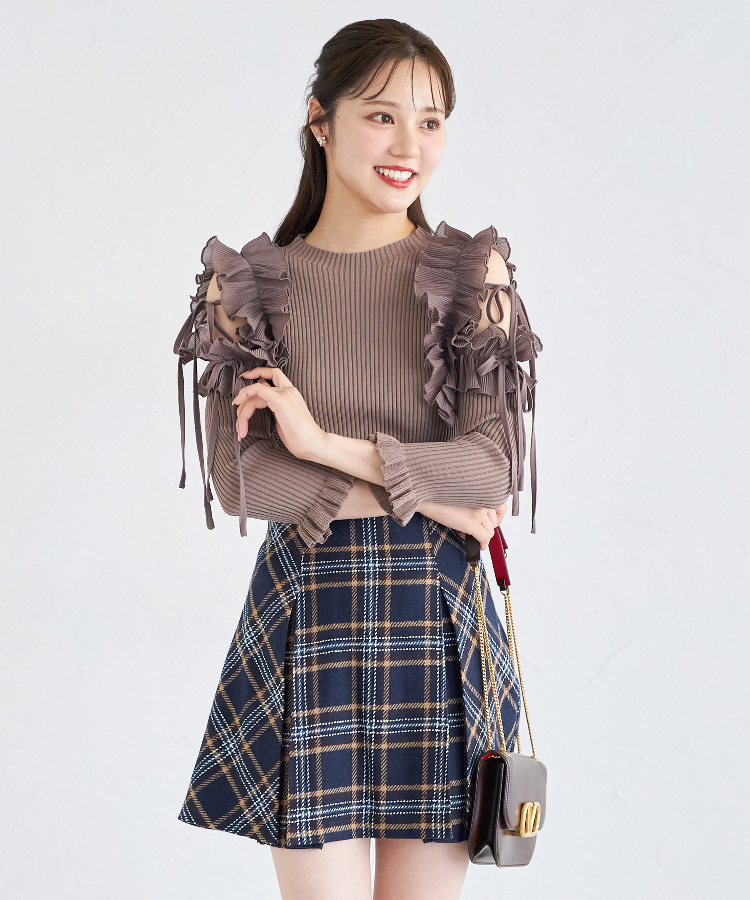 tocco closet インナーパンツ付きチェックミニスカート【leminia