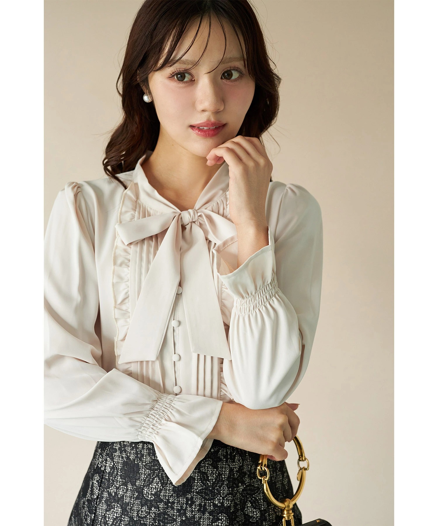 tocco closet（トッコ クローゼット） ボウタイリボン付きピンタック 