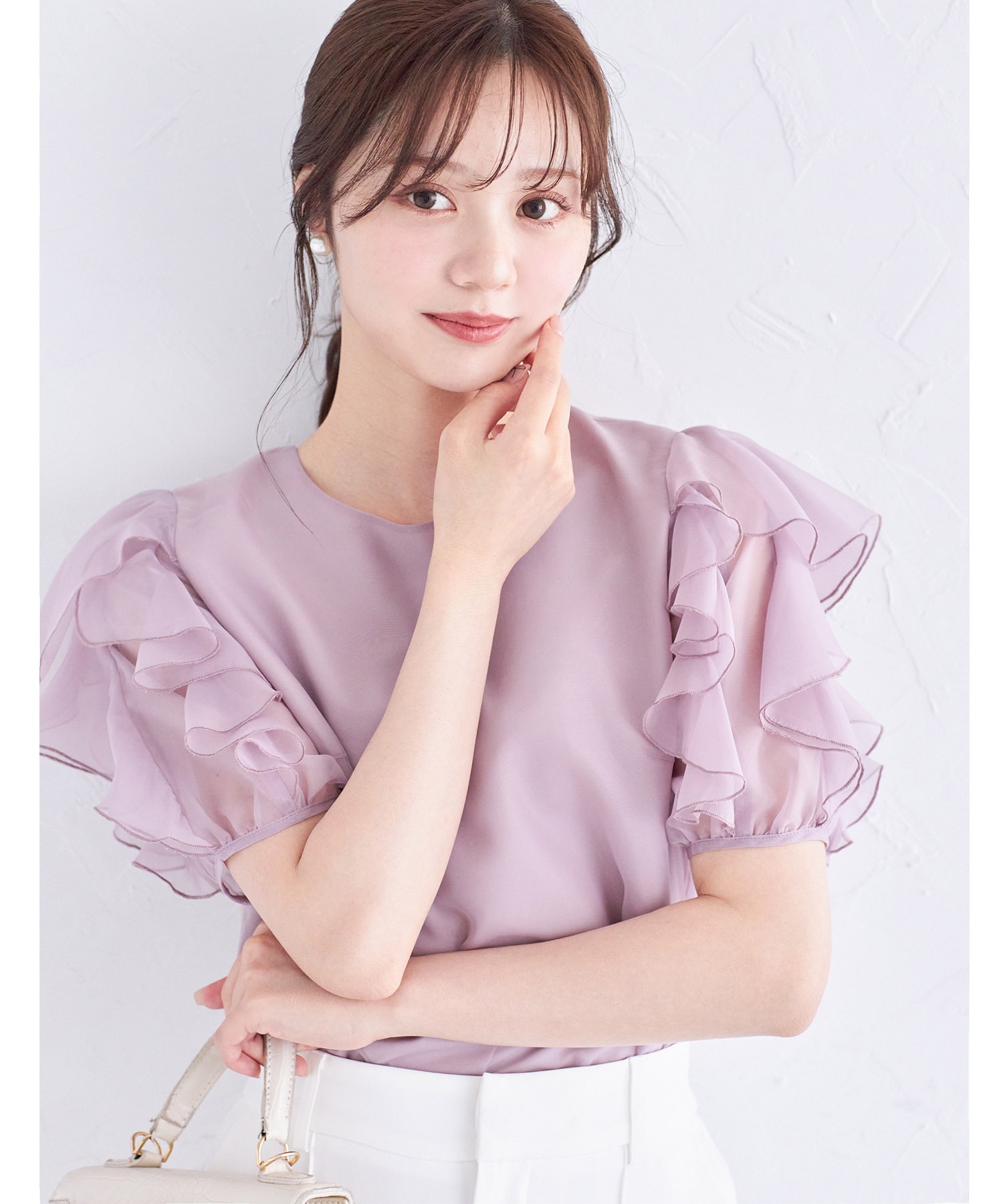tocco closet（トッコ クローゼット） フリルスリーブシアーブラウス