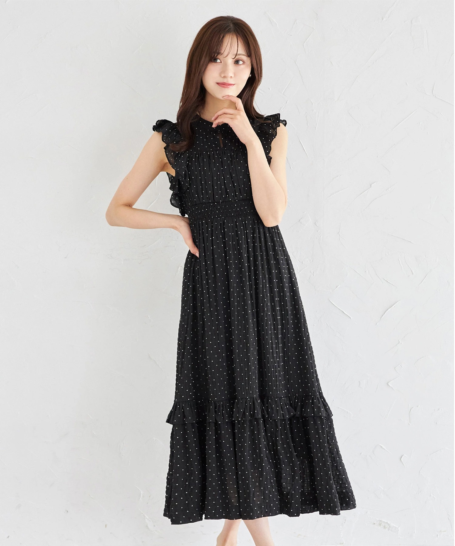 専用← tocco closet（トッコ クローゼット） フリル付きドットシャーリング