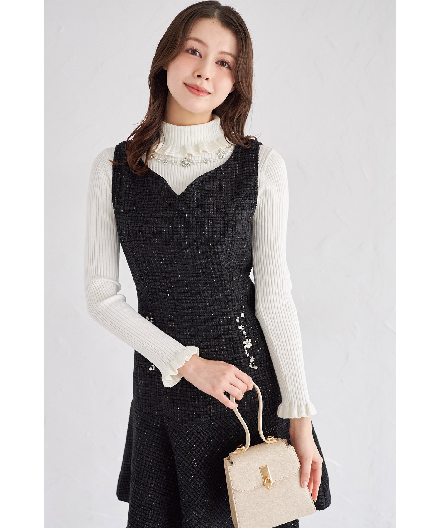 tocco closet（トッコ クローゼット） パールビジュー＆フリル付き