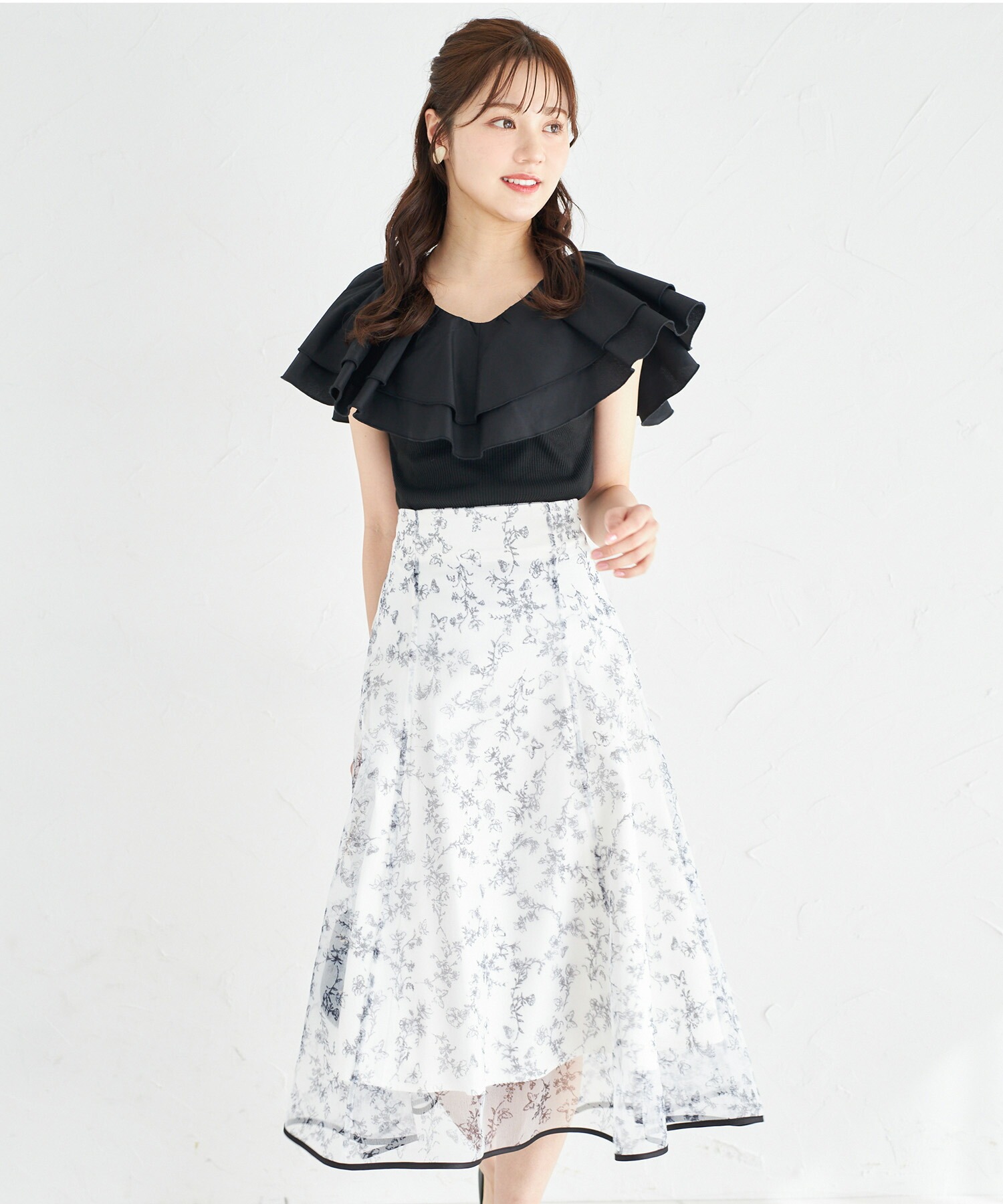 3色セット tocco closet ラッフルフリル切り替えリブカットプルオーバー