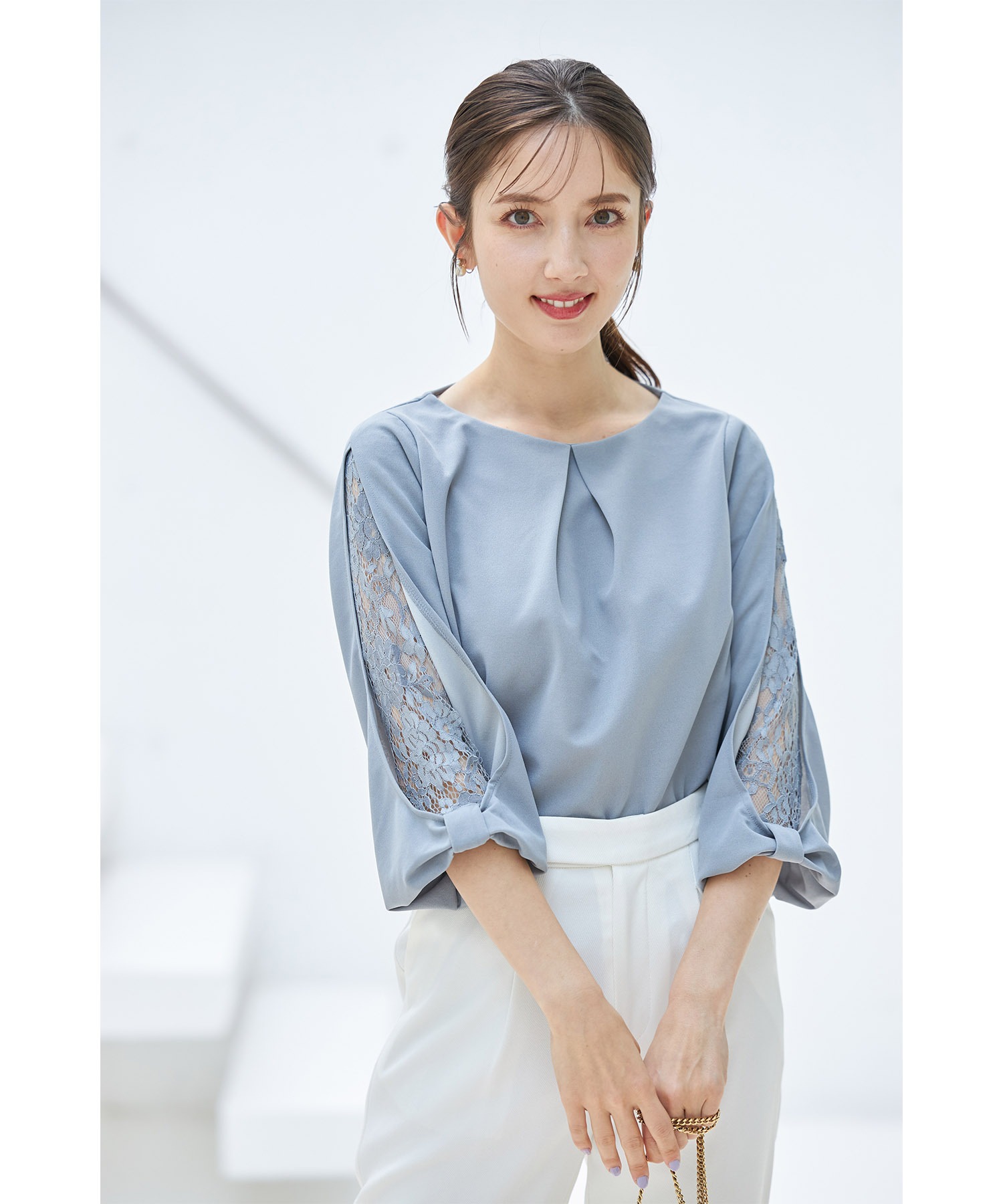 tocco closet（トッコ クローゼット） リボンモチーフ付き七分袖レース