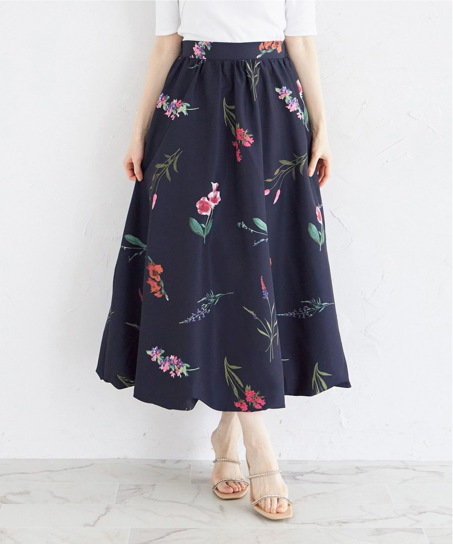 tocco closet キャンディーフラワープリントバルーンスカート