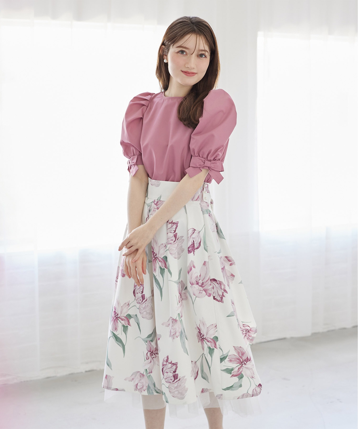 tocco closet（トッコ クローゼット） 袖口リボン付きパフスリーブ