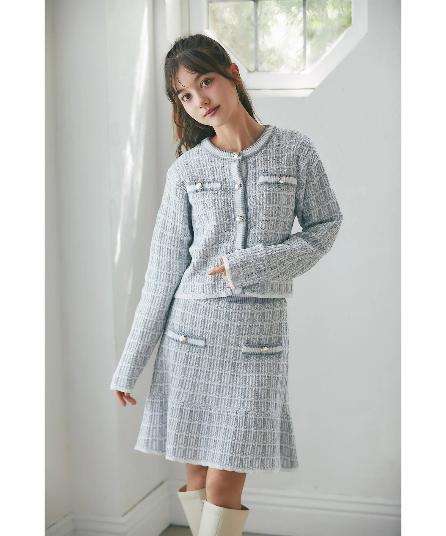 tocco closet（トッコ クローゼット） 飾りポケット装飾ツイード風