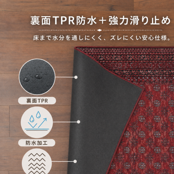 裏面TPR防水 強力滑り止め