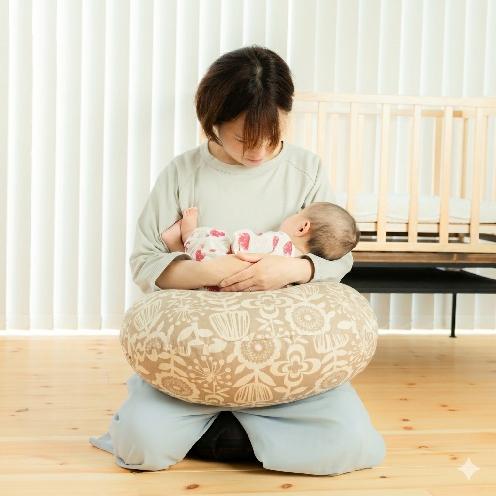 ベビハグ 正規品 授乳クッション バックル 北欧 インディゴ 青葉 洗える 日本製 トコちゃん 出産祝 授乳用 厚め 高め 硬め へたりにくい 関連画像3