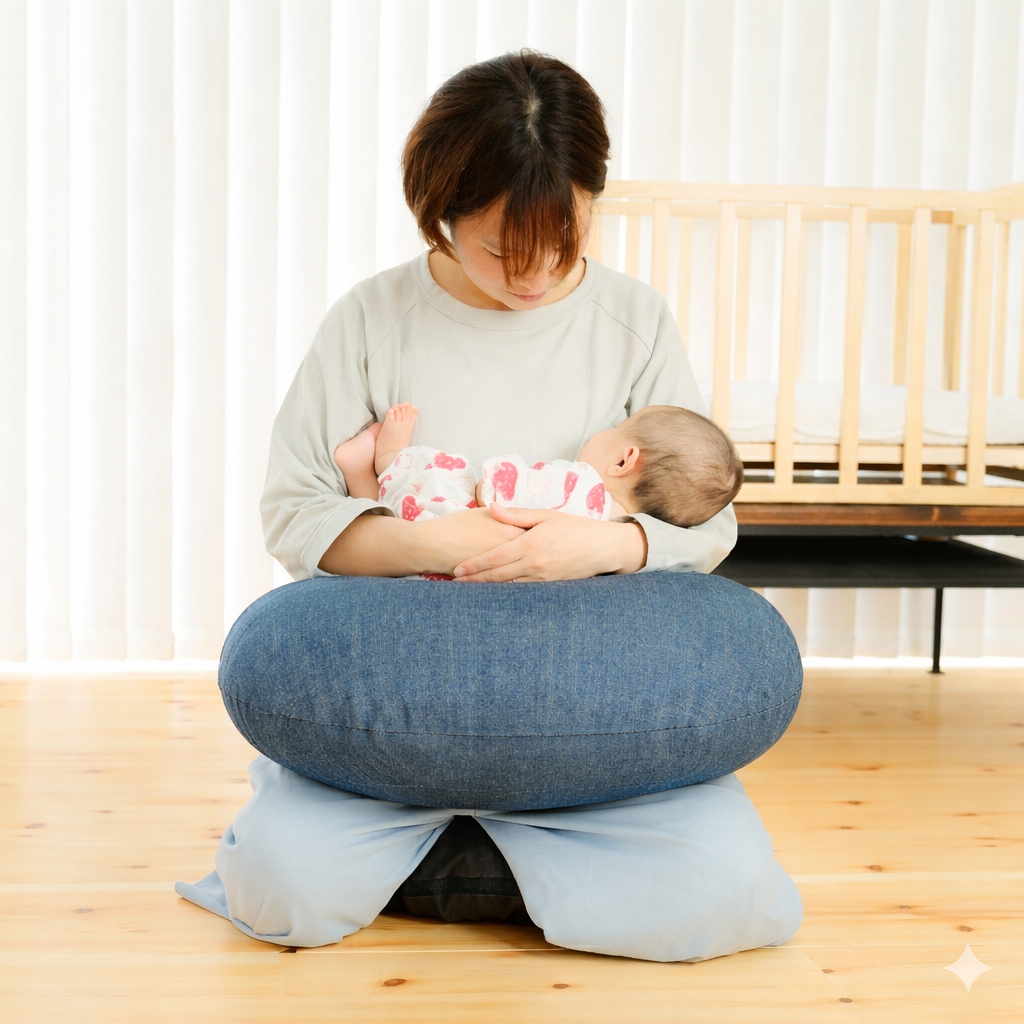 ベビハグ 正規品 授乳クッション バックル 北欧 インディゴ 青葉 洗える 日本製 トコちゃん 出産祝 授乳用 厚め 高め 硬め へたりにくい 関連画像1