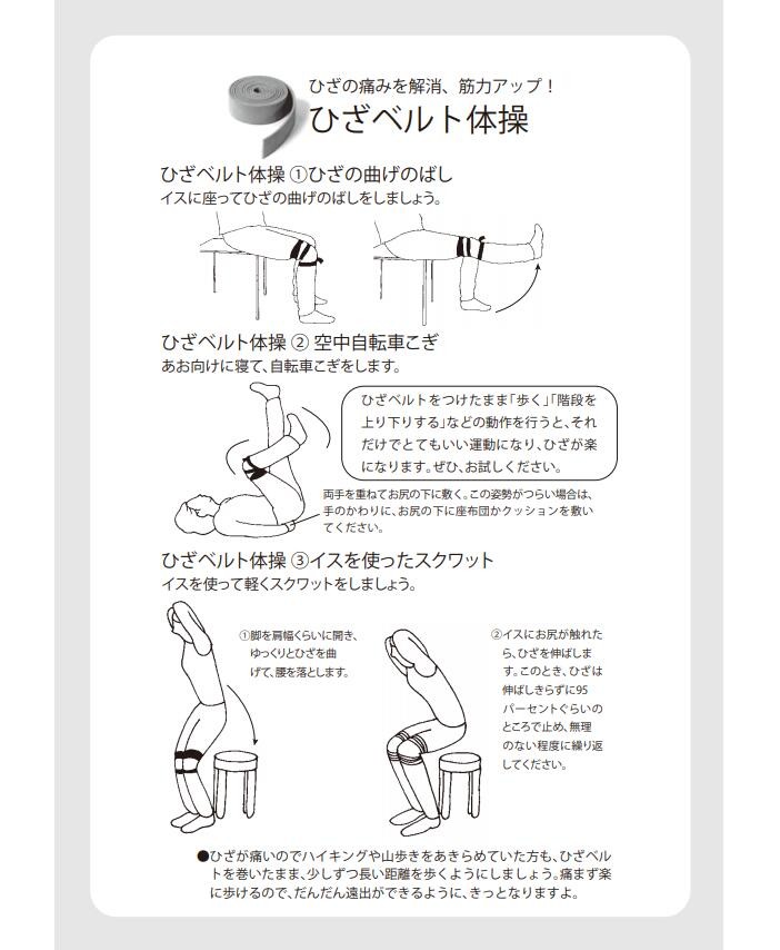 ひざベルト 膝ベルト ゴム ひざ痛 膝痛 O脚 X脚 膝の体操 ひざの