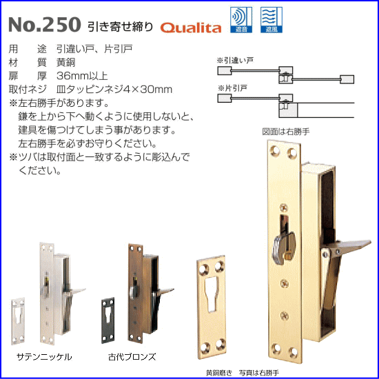 ベスト 引き寄せ締り No.250 / 1個 (窓金物 引き違い戸 片引戸 ベスト