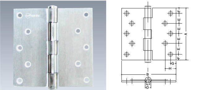 クマモト Dial ST義星丁番 ST-7 HL 2.5x102x102mm 仕上：ヘアーライン