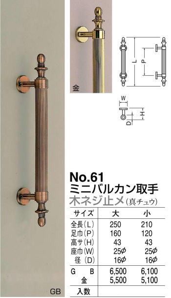 楽天1位】 シロクマ ミニバルカン取手 小 GB NO-61 copycatguate.com