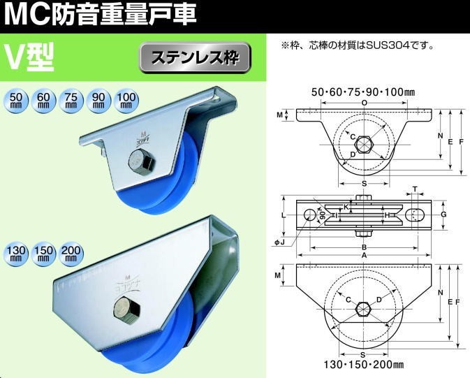 激安単価で ヨコヅナ ロタ 重量戸車 90ｍｍ Ｖ型 建築金物 工場用