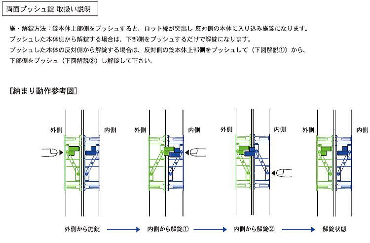 エイト 両面プッシュ錠 RP200-30 DT30〜33mm用 仕上げ色：アンバー