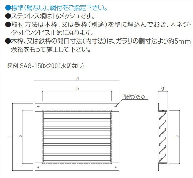 日本メーカー新品 神栄ホームクリエイト 角型ガラリ 水切なし SAG-200