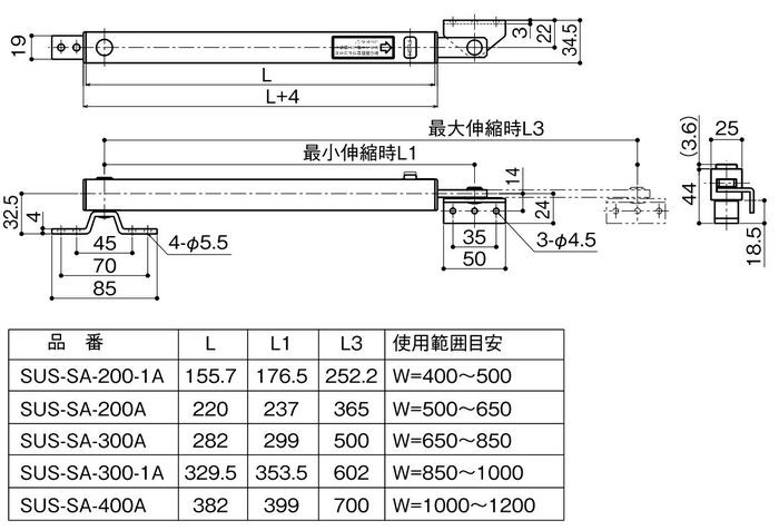 中西産業 角棒調整器 SUS-SA-200A :sus-sa-la-200a:Toda-Kanamono - 通販 - Yahoo!ショッピング