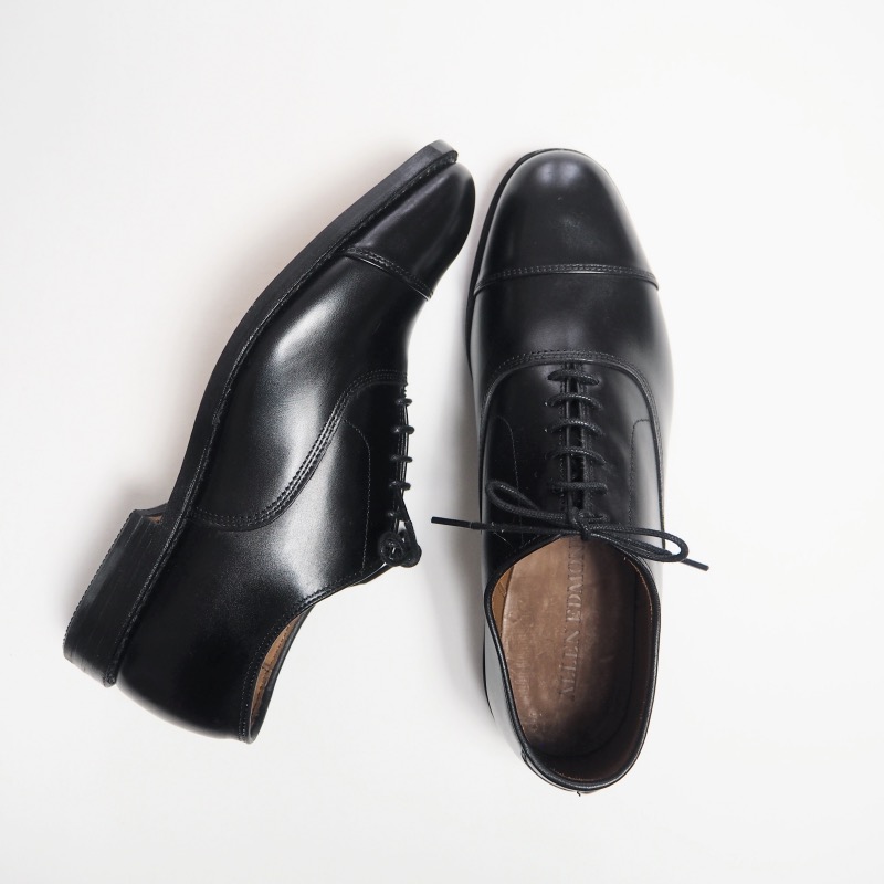 アレンエドモンズ　Sanford　USA製　ストレートチップ　レザーシューズ 古着 アレンエドモンズ ALLEN EDMONDS Sanford セミブローグ