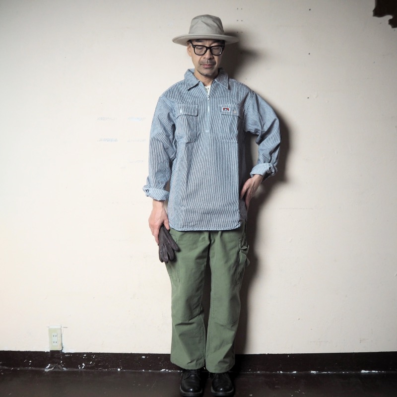 BEN DAVIS（ベンデイビス） ハーフジップワークシャツ LONG SLEEVE 100