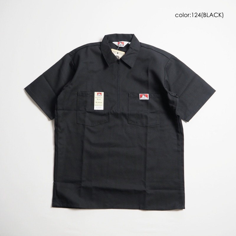 BEN DAVIS（ベンデイビス） ハーフジップ半袖ワークシャツ SHORT