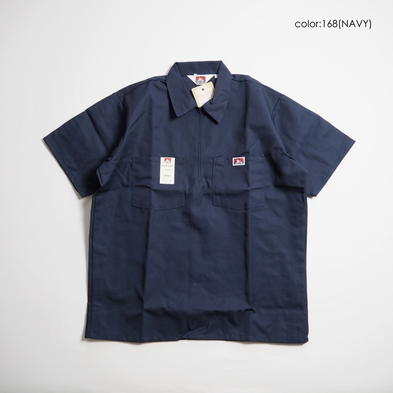 BEN DAVIS ベンデイビス ハーフジップ半袖ワークシャツ SHORT