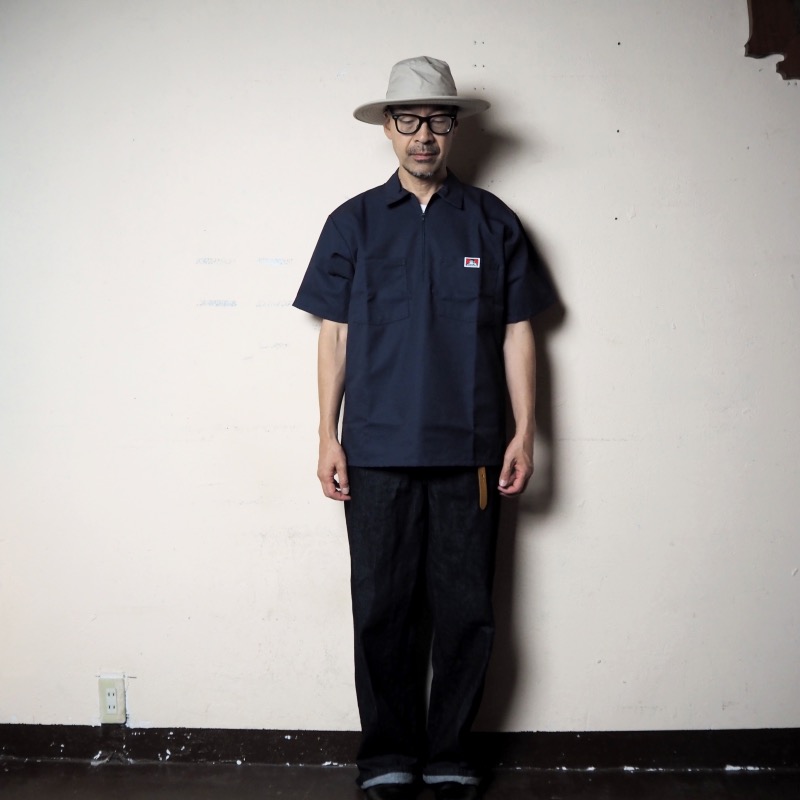 BEN DAVIS（ベンデイビス） ハーフジップ半袖ワークシャツ SHORT