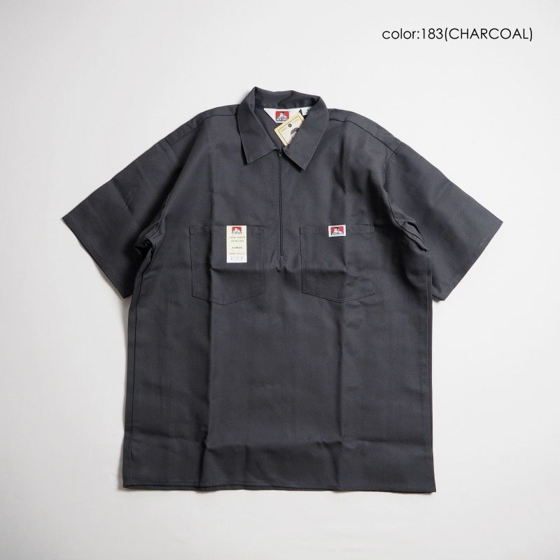 BEN DAVIS（ベンデイビス） ハーフジップ半袖ワークシャツ SHORT