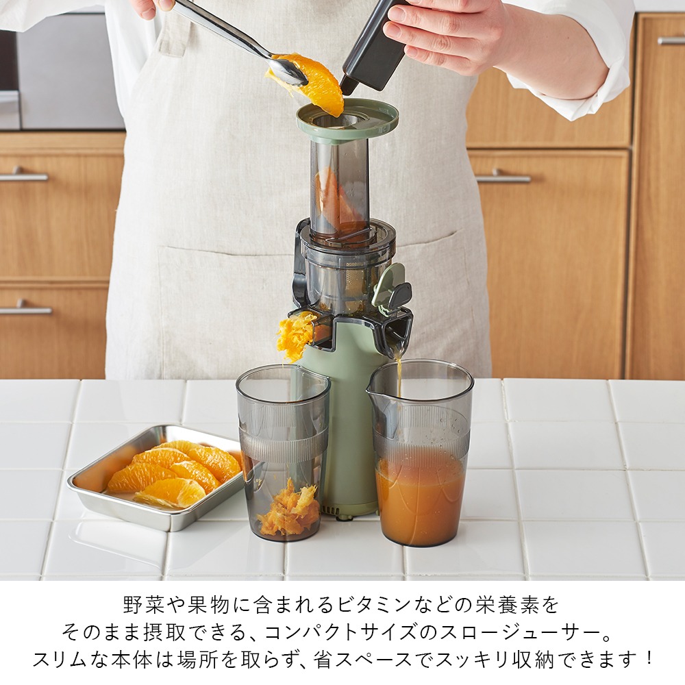スロージューサー 果汁絞り 電動 ジューサー ミキサー フレッシュ