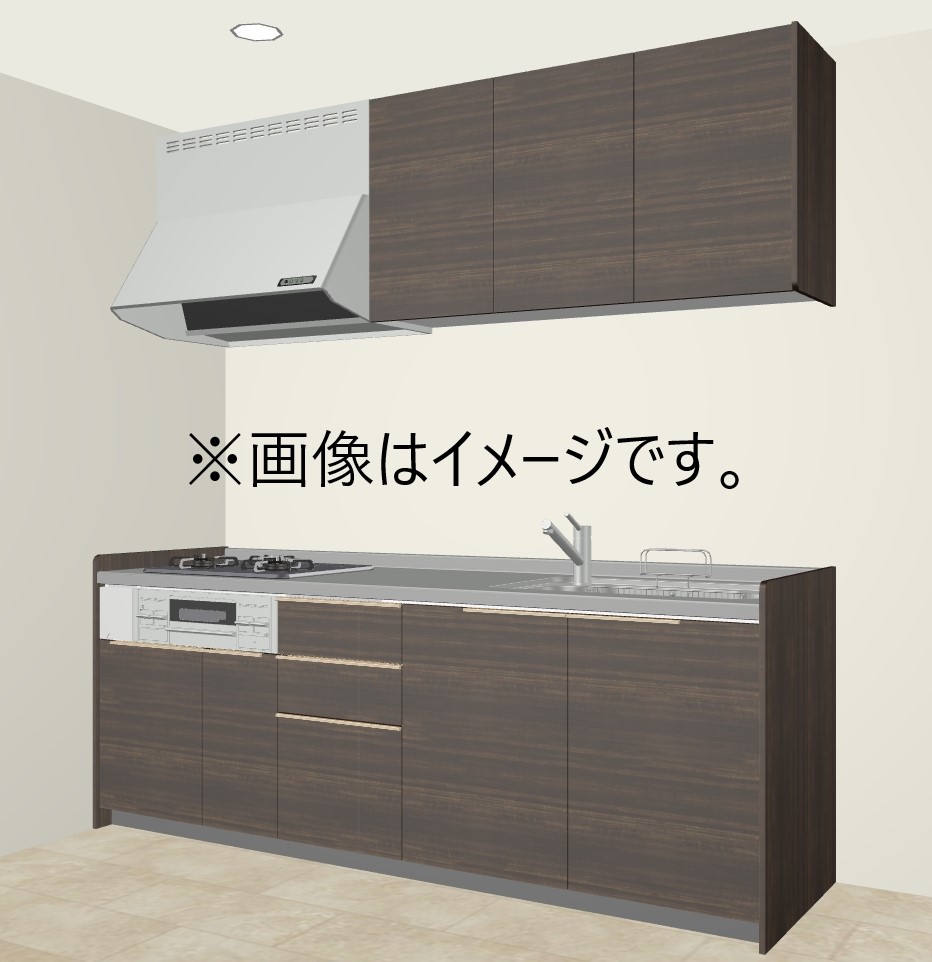 シエラ 壁付I型 開き扉プラン 間口270cm奥行65cm グループ2扉色・高さ