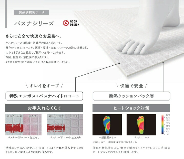 東リ（TOLI） 発泡複層ビニル床シート バスナフローレ BNF1101