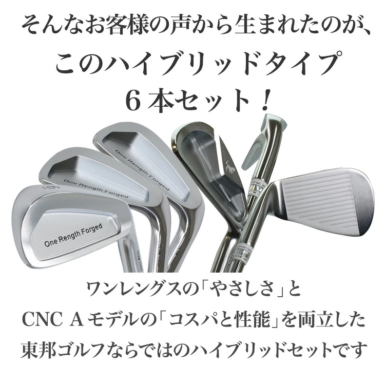 東邦ゴルフ ハイブリッド ワンレングス アイアン 5番 6番 7番 ＋ CNC A