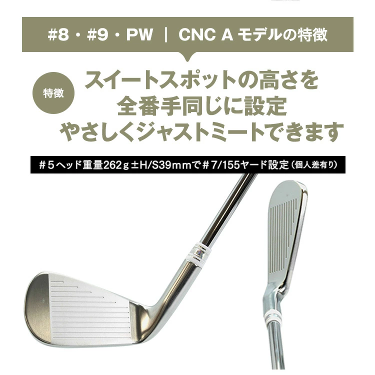 東邦ゴルフ ハイブリッド ワンレングス アイアン 5番 6番 7番 ＋ CNC A