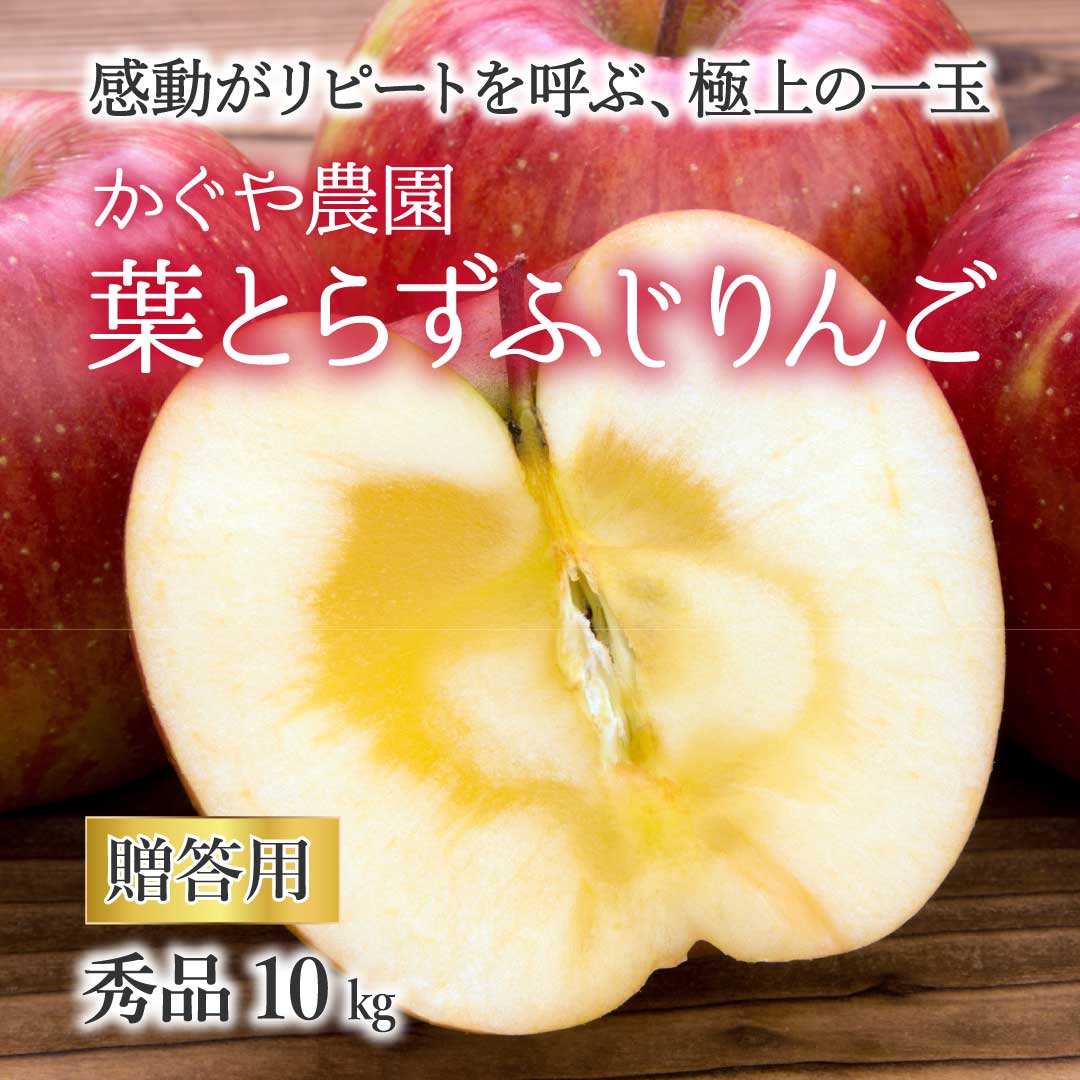 青森県産 贈答用 葉とらずりんご 10kg(25〜40玉) かぐや農園 : 東北