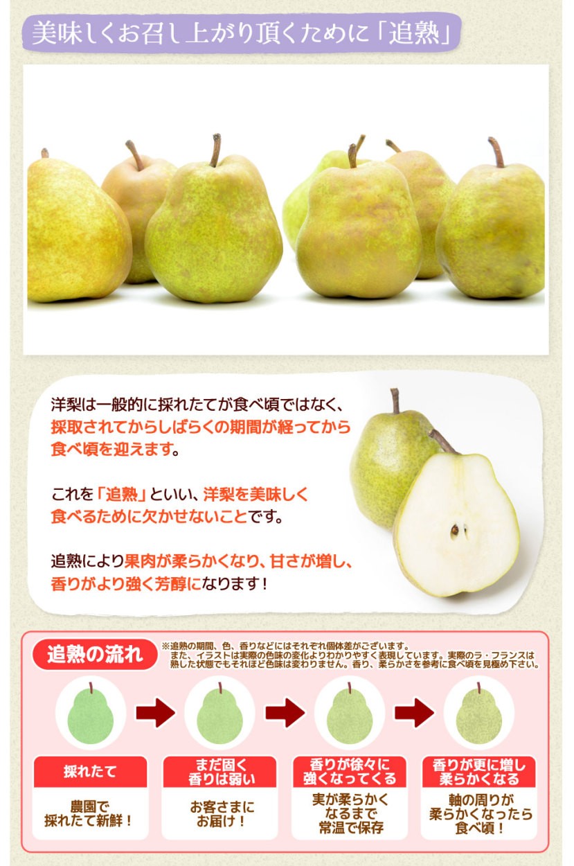 美味しくお召し上がり頂くために「追熟」