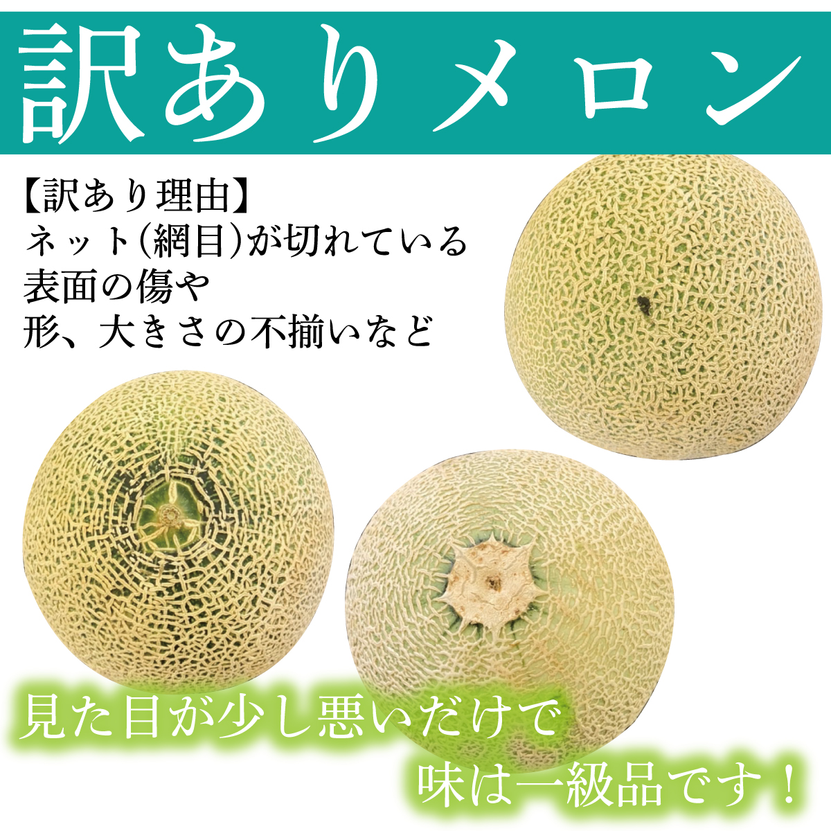 メロン 茨城県産 青肉 訳あり 家庭用 約2kg（1.5〜2kg）2玉 送料無料