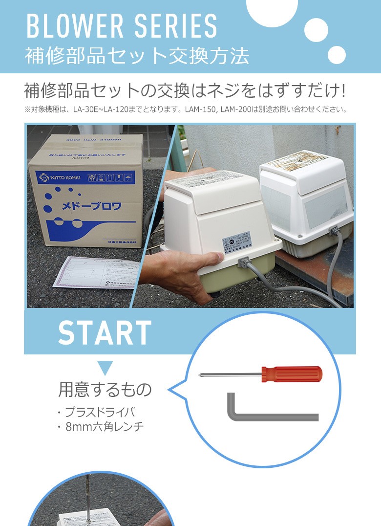 浄化槽用ブロワー エアポンプブロア メドーブロワ LA-100 日東工器