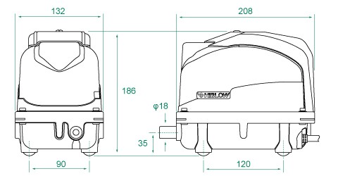 テクノ高槻 ハイブロー XP　浄化槽用ブロア エアーポンプ ブロワ　[小型・中型エアーポンプ]