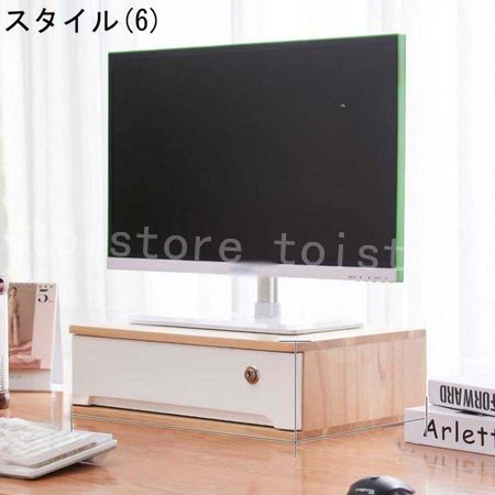 モニター台 机上台 机上ラック 木製 幅40cm 一段式 木製 引出 収納ボックス ミニチェスト 小物チェスト 引き出し デスク上収納 ステーショナリー収納 雑貨収納｜toistore｜07