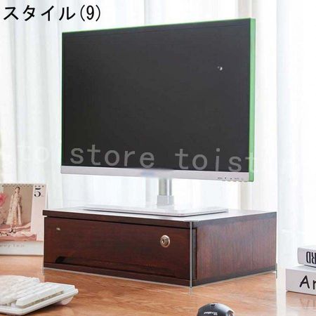 モニター台 机上台 机上ラック 木製 幅40cm 一段式 木製 引出 収納ボックス ミニチェスト 小物チェスト 引き出し デスク上収納 ステーショナリー収納 雑貨収納｜toistore｜10