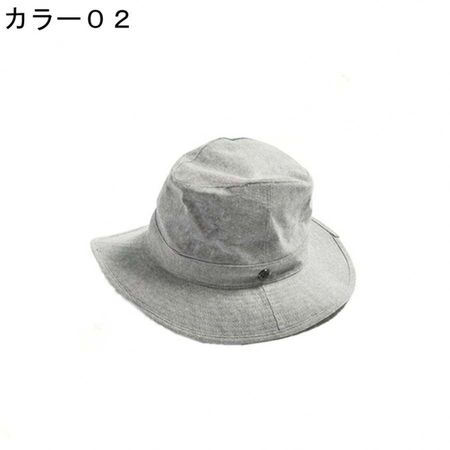 綿麻素材のつば広ハット 帽子 レディース メンズ UVカット帽子 大きいサイズ UVカット つば広 ...