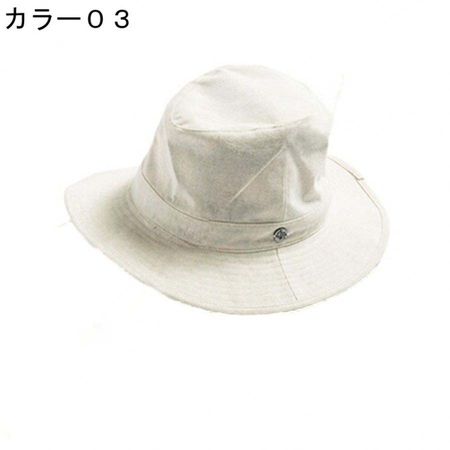 綿麻素材のつば広ハット 帽子 レディース メンズ UVカット帽子 大きいサイズ UVカット つば広 ...