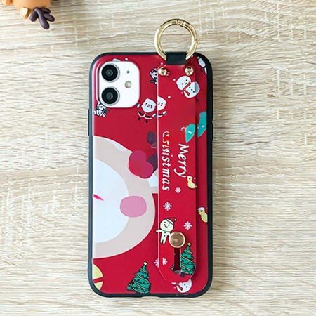 スマホケース ソフトケース 携帯カバー クリスマス 北欧 柄 おしゃれ iPhone 12 Pro用 かわいい リストストラップ フィンガーリング付き 横向きスタンド機能｜toistore｜02