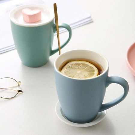 マグカップ 保温 大容量 蓋つき シンプル コーヒーマグ カップ マグ 北欧 無地 釉薬 スプーン付 陶器 新生活 誕生日 450ml 結婚祝い 紅茶 ギフト プレゼント｜toistore｜04