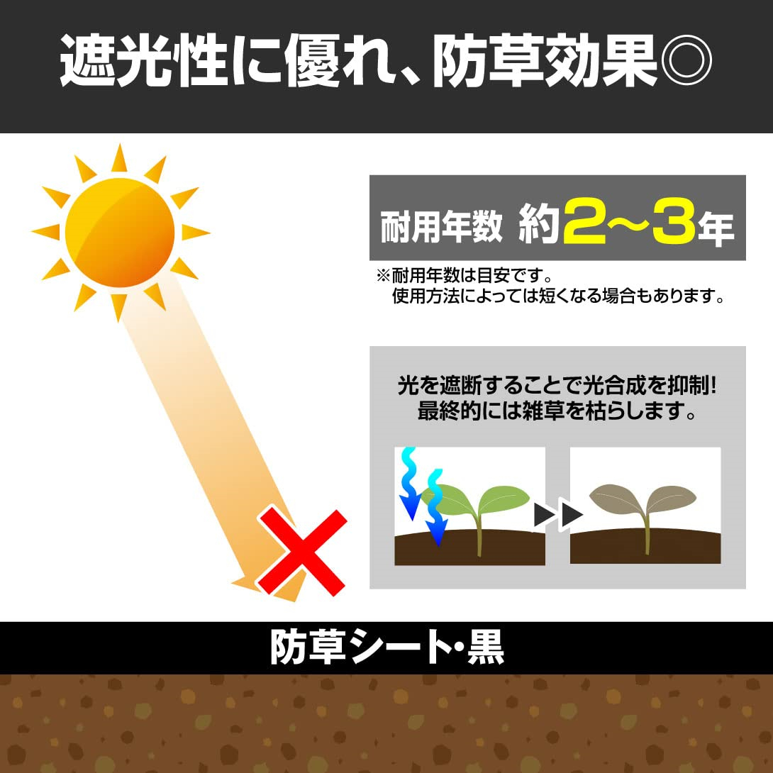 防草シート 3m×100m 農用シート 草よけシート 雑草防止 耐用年数