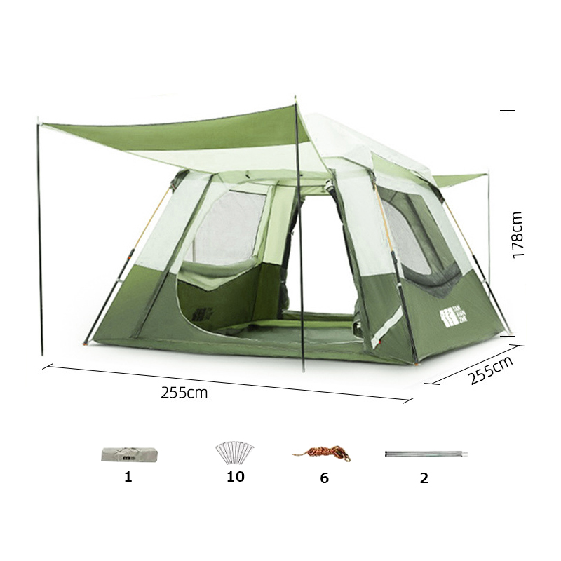 美品！Kingcamp ワンタッチテント カーキ 緑 色:グリーン】KingCamp ワンタッチテント 二重層 大型 3-5人用