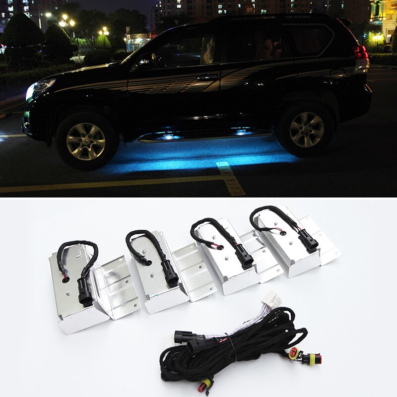TOYOTA トヨタ ランドクルーザー プラド LC150 FJ150 2010-2021 LED ドア ペダルライト プロジェクション ステンレススチール_2