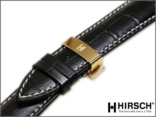 HIRSCH ヒルシュ Dバックル シルバー 両開き プッシュ18mm+